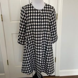 Traffic People black & white houndstooth swing coat